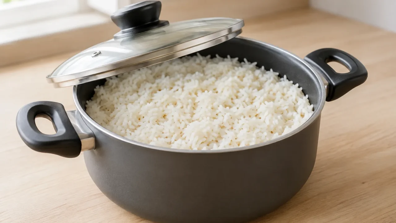 Foto de arroz soltinho pronto para servir