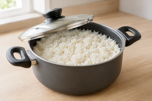 Foto de arroz soltinho pronto para servir